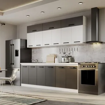 Mobila Bucatarie Fog Alb+Gri - 61 - 240 cm imagine