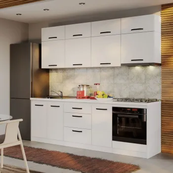 Mobila Bucatarie Fog Alba - 15 - 240 cm imagine