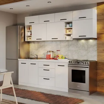 Mobila Bucatarie Fog Alba - 16 - 240 cm imagine