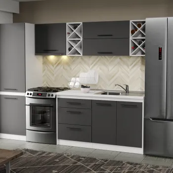 Mobila Bucatarie gri Sofi - 101 - 260 cm imagine