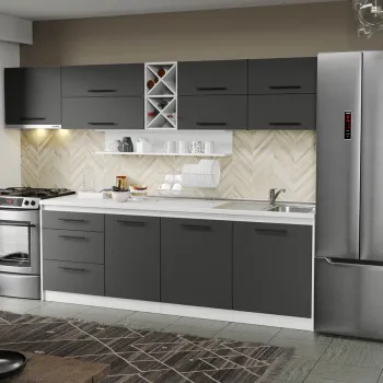 Mobila Bucatarie Gri Sofi - 84 - 290 cm imagine