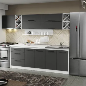 Mobila Bucatarie gri Sofi - 86 - 280 cm imagine