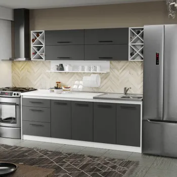 Mobila Bucatarie gri Sofi - 87 - 220 cm imagine