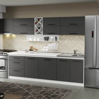 Mobila Bucatarie Gri Sofi - 91 - 310 cm imagine