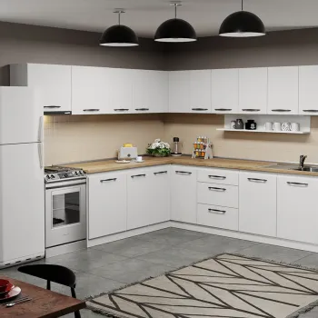 Mobila Bucatarie pe colt alba Aroma - 21 - 260x260 cm imagine