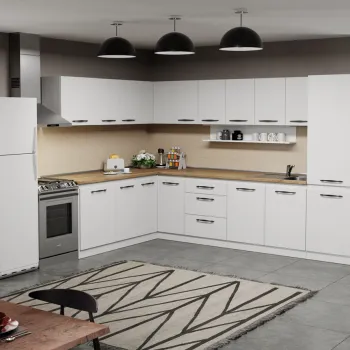 Mobila Bucatarie pe colt alba Aroma - 23 - 320x200 cm imagine