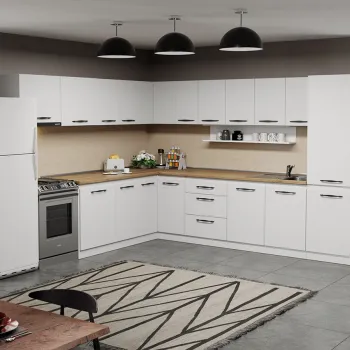 Mobila Bucatarie pe colt alba Aroma - 24 - 320x260 cm imagine