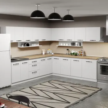 Mobila Bucatarie pe colt alba Aroma - 29 - 260x280 cm imagine