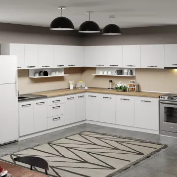 Mobila Bucatarie pe colt alba Aroma - 30 - 320x280 cm imagine