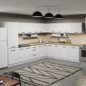 Mobila Bucatarie pe colt alba Aroma - 32 - 260x340 cm imagine