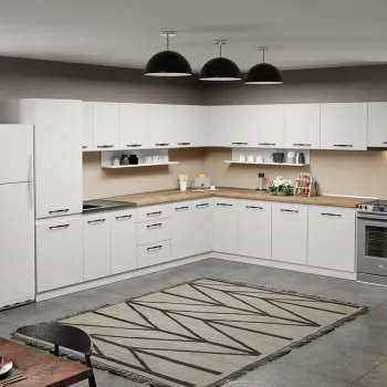 Mobila Bucatarie pe colt alba Aroma - 33 - 320x340 cm imagine