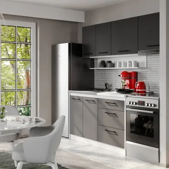 Mobila Bucatarie Rita Gri - 16 - 200cm imagine