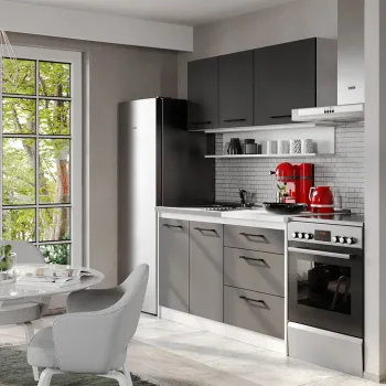 Mobila Bucatarie Rita Gri - 19 - 140cm imagine