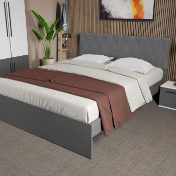 Pat Gri cu tapiterie gri - Sidney 140x200 Fara sertare imagine