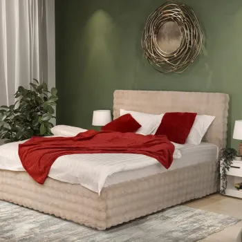 Pat Tapitat cu somiera fixa - Blanita Bej - Cat 180x200 imagine