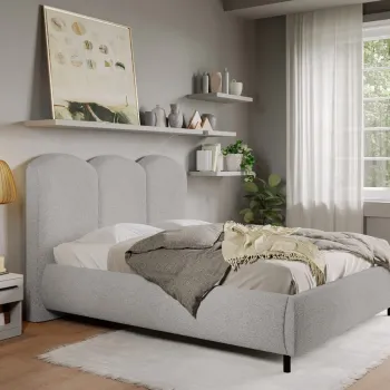 Pat Tapitat cu somiera fixa - Blanita Gri Deschis - Nero 180x200 imagine