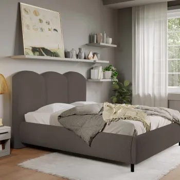 Pat Tapitat cu somiera fixa - Blanita Maro - Nero 160x200 imagine