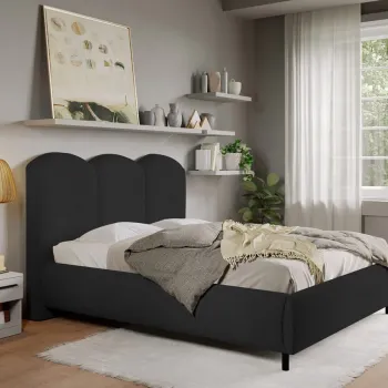 Pat Tapitat cu somiera fixa - Blanita Neagra - Nero 160x200 imagine