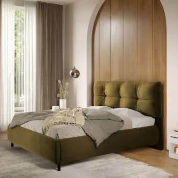 Pat Tapitat cu somiera fixa - Verde - Ramses 160x200 imagine