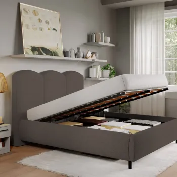 Pat Tapitat cu somiera rabatabila - Blanita Maro - Nero 180x200 imagine