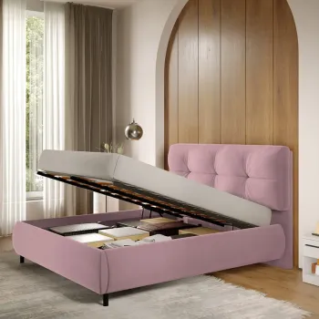 Pat Tapitat cu somiera rabatabila - Flamingo - Ramses 180x200 imagine