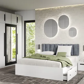 Set dormitor Alb fara comoda - Dallas - C07 imagine