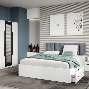 Set dormitor Alb fara comoda - Dallas - C24 imagine