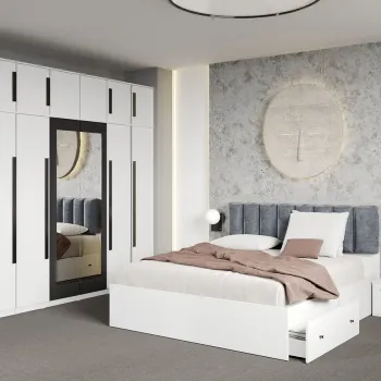 Set dormitor Alb fara comoda - Dallas - C39 imagine