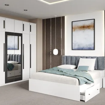 Set dormitor Alb fara comoda - Dallas - C55 imagine