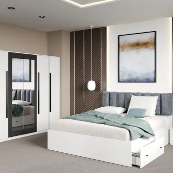 Set dormitor Alb fara comoda - Dallas - C56 imagine