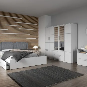 Set dormitor complet Alb cu comoda- Acapulco - C12 imagine