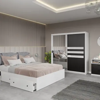 Set dormitor complet Oglinda+Ferrara - Glass - C1 imagine