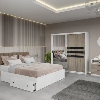 Set dormitor complet San Remo+Oglinda - Glass - C11 imagine