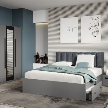 Set dormitor Gri fara comoda - Dallas - C32 imagine