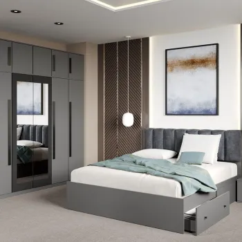 Set dormitor Gri fara comoda - Dallas - C63 imagine