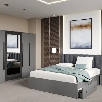 Set dormitor Gri fara comoda - Dallas - C64 imagine