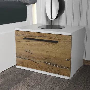 Set noptiere Albe cu usa Flagstaff Oak - Sidney imagine