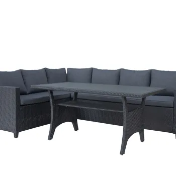 Coltar de Terasa Edera Negru cu Masuta imagine