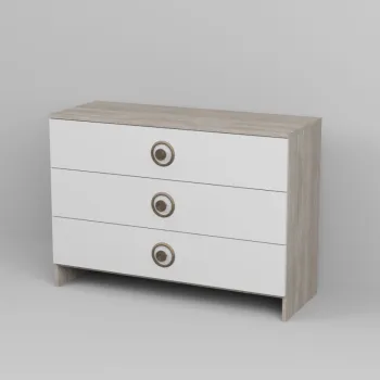 Comoda Noel cu sertare - Alb/Stejar K005 imagine