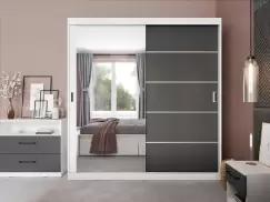 Dulap Avangard 184 usi gri/oglinda imagine