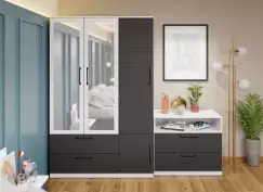 Dulap Benjamin Gri / Alb - C124/04 cu oglinda imagine