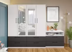 Dulap Benjamin Gri / Alb - C164/04 cu oglinda imagine