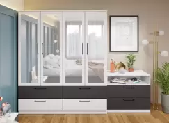 Dulap Benjamin Gri / Alb - C164/06 cu oglinda imagine