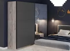 Dulap dressing Indigo 2U gri + oglinda imagine