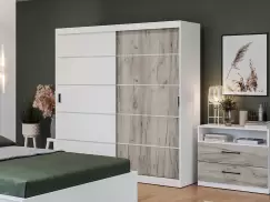 Dulap Forest 184 usi alb/stejar k02 imagine