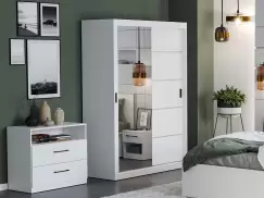 Dulap Nordis 138 usi oglinda/alb imagine