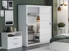 Dulap Nordis 184 usi oglinda/alb imagine