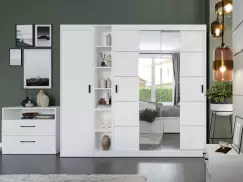 Dulap Nordis 210 usi alb/oglinda imagine