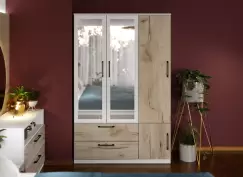 Dulap Relax Alb / Stejar k02 - C124/05 cu oglinda imagine