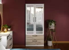 Dulap Relax Alb / Stejar k02 - C83/05 cu oglinda imagine